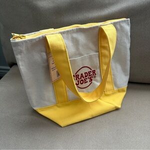 Trader Joe's Yellow Mini Tote Bag with customized yellow zipper